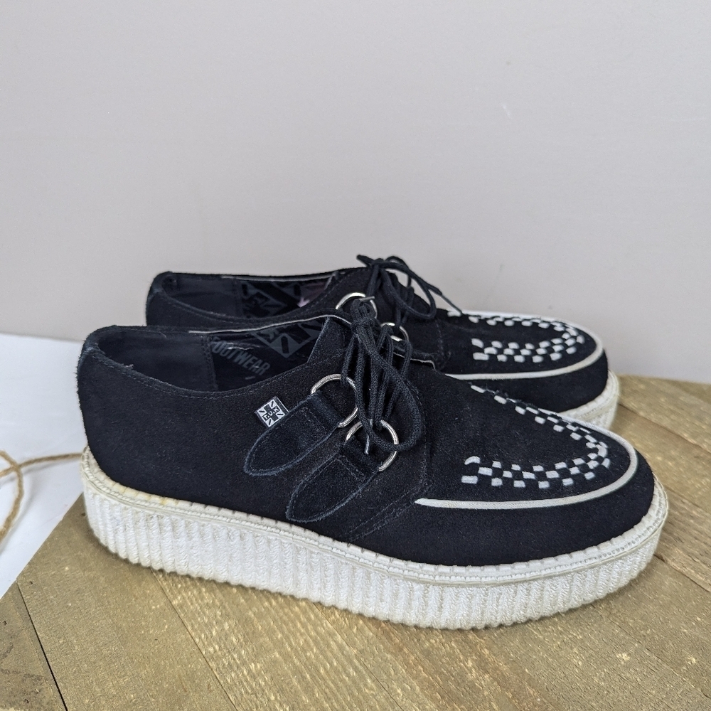 T.U.K. Black Suede Creepers Women’s Size 8 – Platform Gothic Punk Rockabilly Sho - Picture 10 of 11